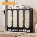 Cream wind arc door shoe cabinet living room household entrance entrance multi-layer shoe rack dormitory storage cabinet storage Oasis Select Black 4-8