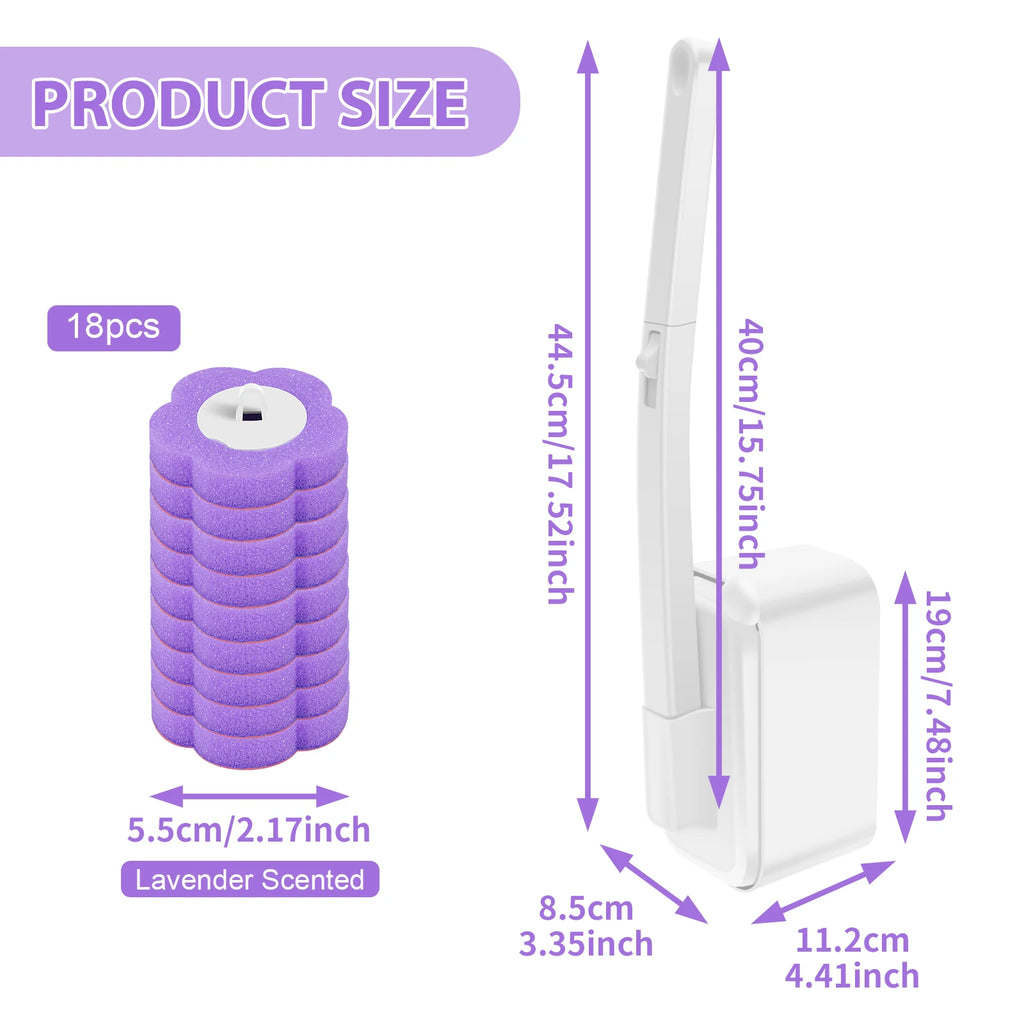 18/36Pcs Disposable Toilet Brush Wall Mounted Toilet Brush with Replacement Head Cleaning Set Home Bathroom WC Accessories Oasis Select E 1white 18heads