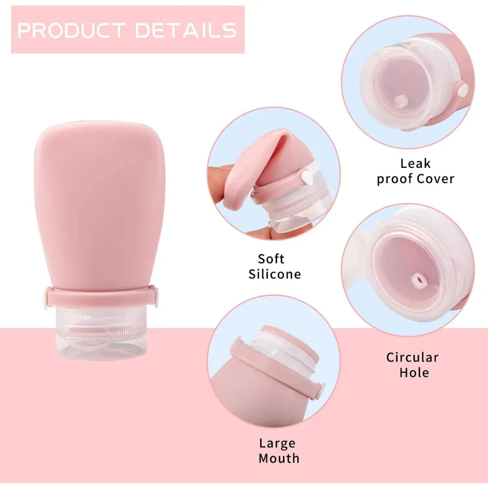 4 PCS Silicone Travel Bottles Leak Proof Collapsible Toiletry Shampoo Dispenser Reusable Portable Camping Oil Container 2026 Oasis Select