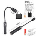 USB Rechargeable XHP50 LED Flashlight Flexible Pickup Tool Lamp with Magnet Zoomable Torch Multifunctional Foldable Flashlight Oasis Select Package E