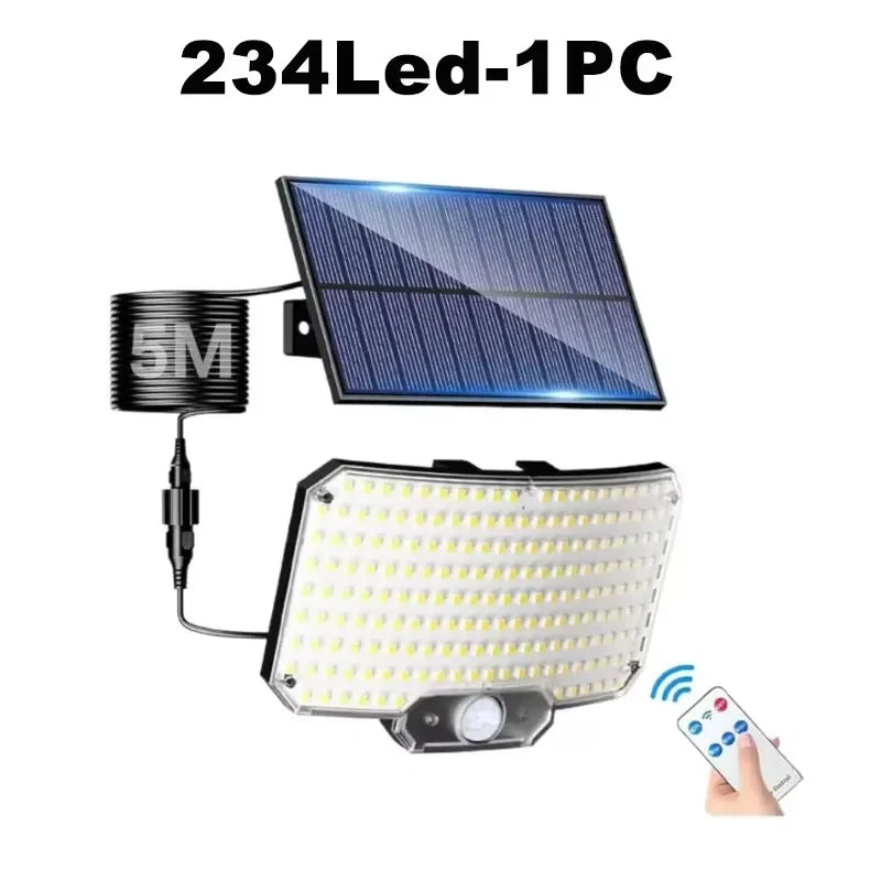Solar Lights Outdoor 3 Modes Motion Sensor Flood Lights 234LED Solar Wall Lights for Outside Yard Garden Fence Pathway Lighting Oasis Select 1PC
