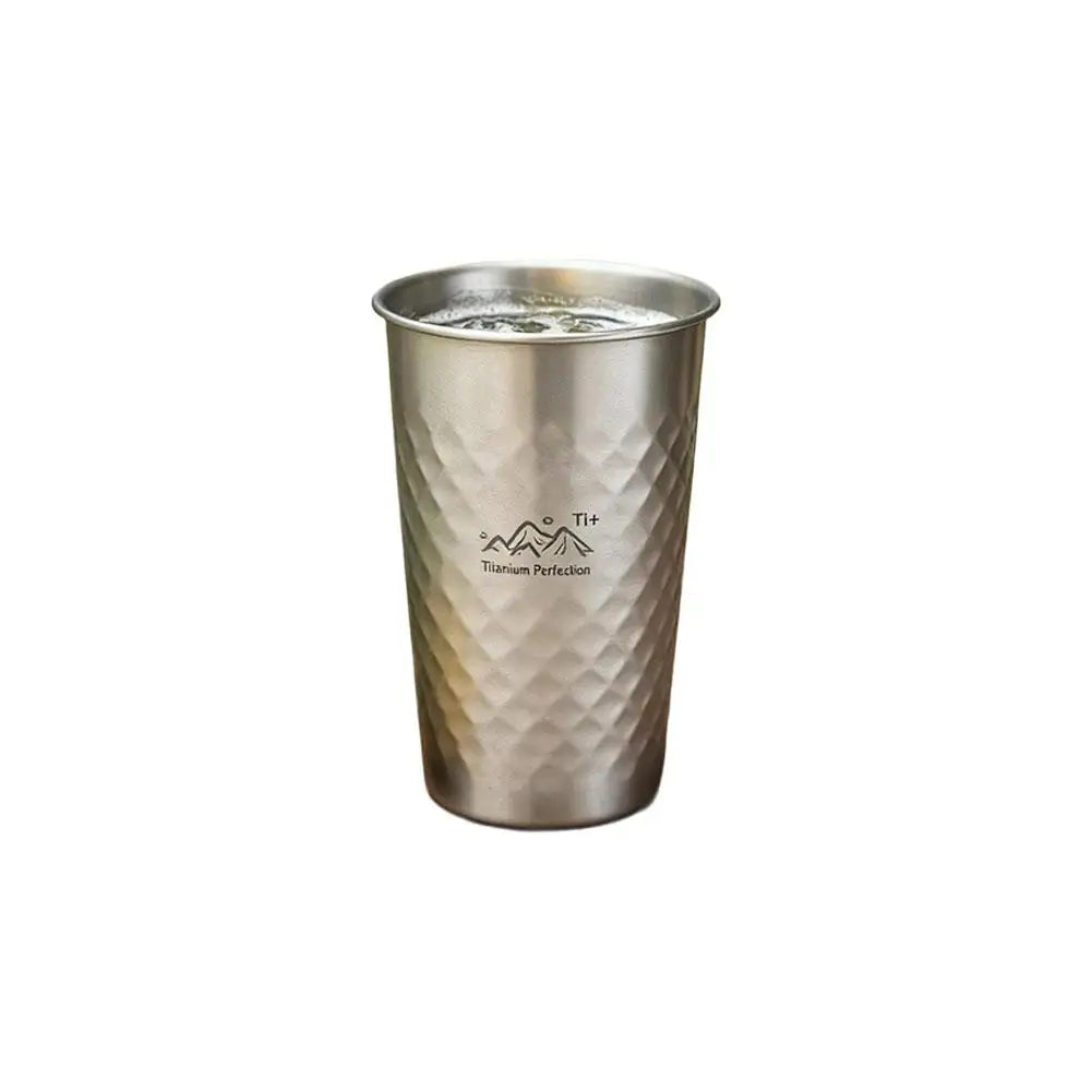 Titanium-Finish Camping Cup Set | 350–600ml Ultralight Drinkware