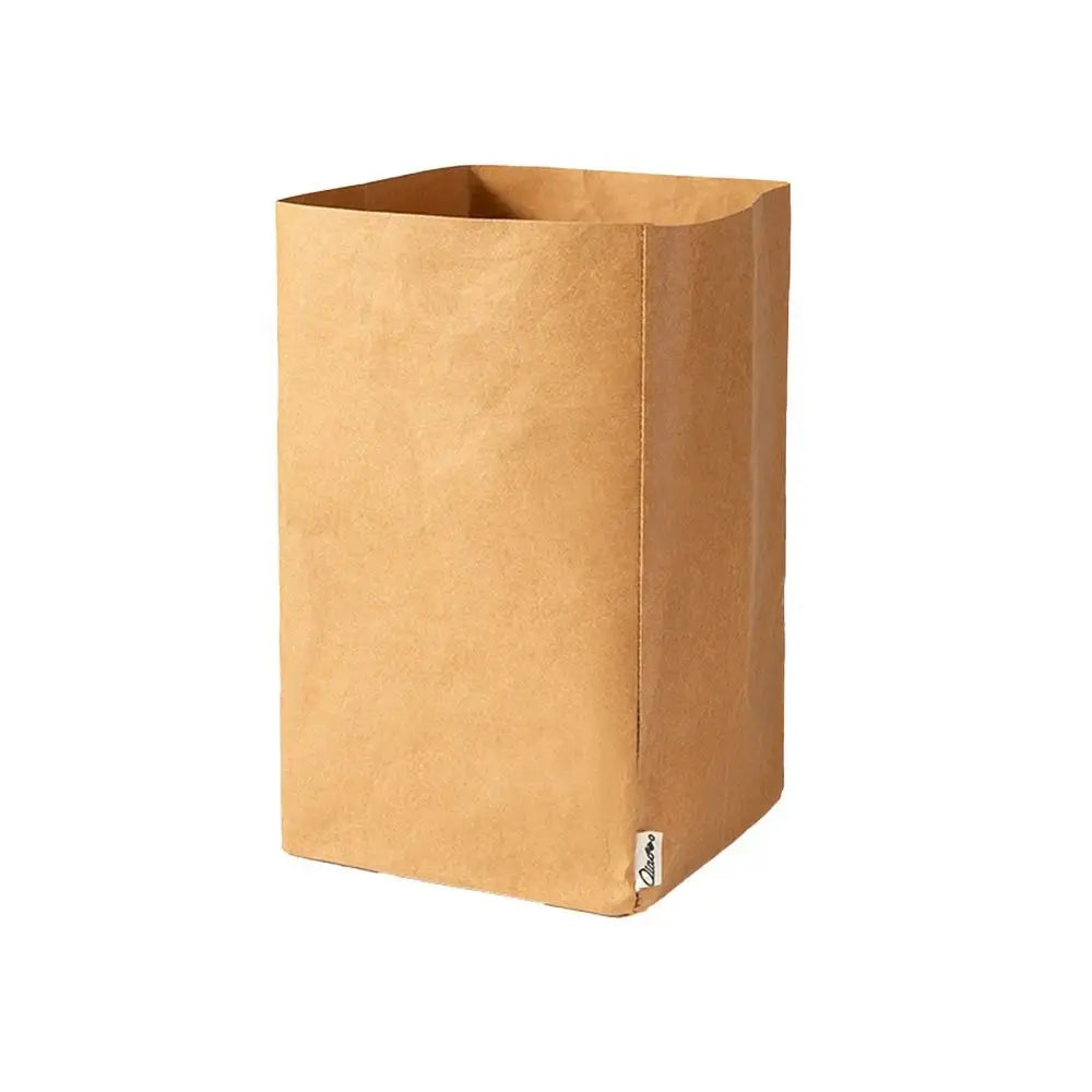 Durable Reusable Kraft Paper Bag Large Capacity Waterproof Packaging Bag Thickened Square Washable Takeaway Bag Home Oasis Select 01-M