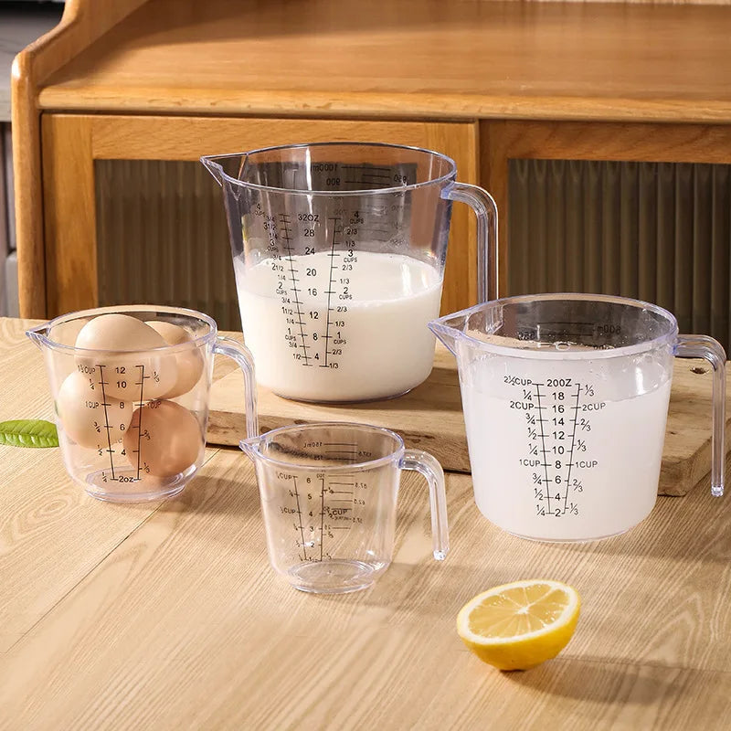 Measuring Cup Premium Graduated Transparent Heat Resisting Plastic Milk Cups Pour Spout with Handle Kitchen Tool Microwavable Oasis Select