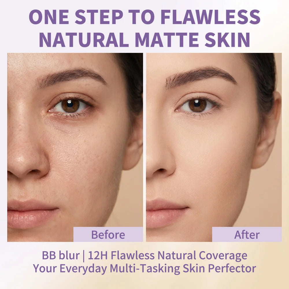  BB Blur Tinted Moisturizer 12h Natural Matte Finish Medium Coverage SPF30 Sun Protection Evens Skin Texture Blurring Cream Oasis Select