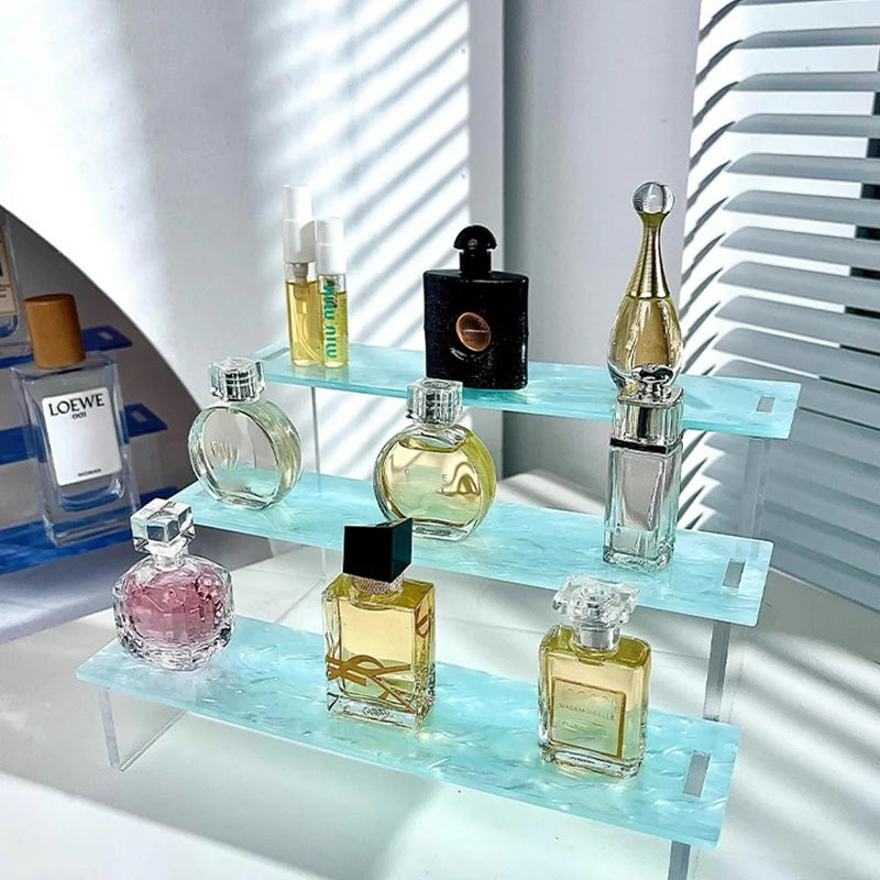 3-Tier Acrylic Ladder Desktop Shelf – Perfume & Cosmetic Display