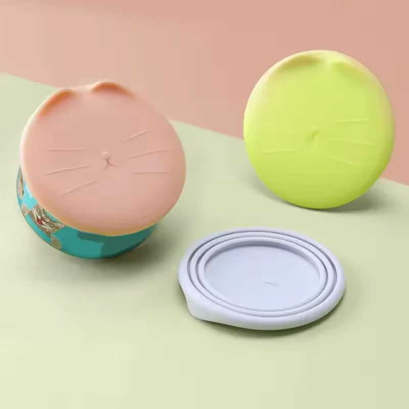 Pet food jar spoon and lid cat pattern element design suitable for wet food cans snacks easy to clean and convenient to use Oasis Select
