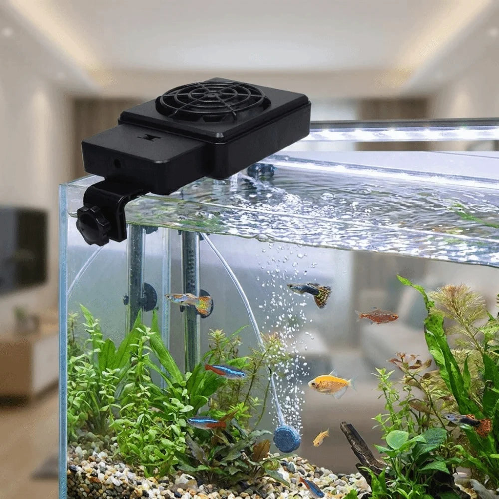180° Rotation Aquarium Cooling Fans Wall Mounted Silent Aquarium Wall Fan with Light Fast Cooling System Chiller Control Summer Oasis Select