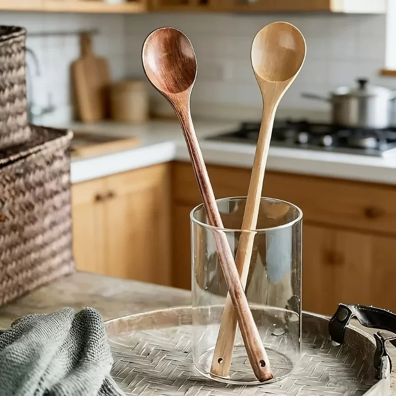 1pc Extra Long Handle Mixing Spoons, Durable Ergonomic Stirring Spoon, Smooth Surface Comfortable Grip for Cooking Soups Oasis Select