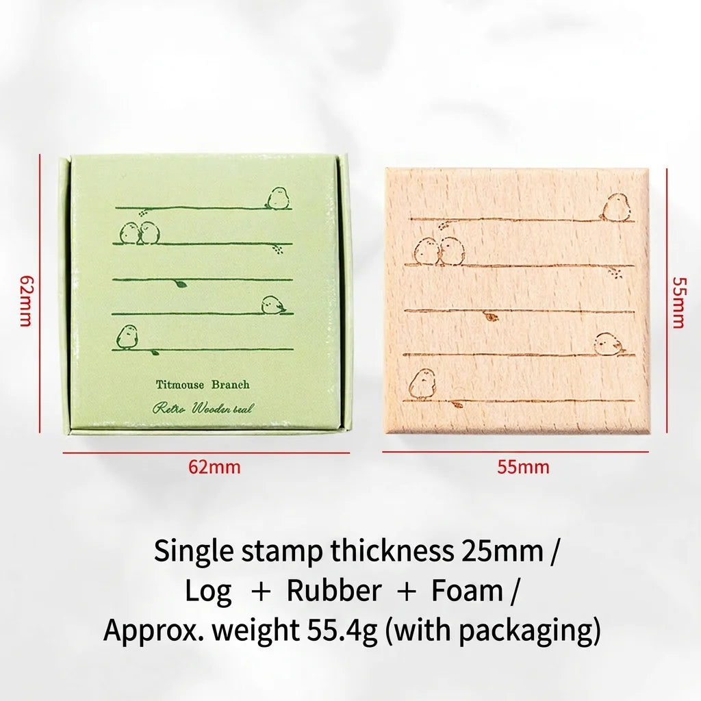 Retro Little Forest Wooden Rubber Stamp Decorative Stamps for Journal Scrapbooking DIY Handcrafts 6 Patterns Available Oasis Select color 5
