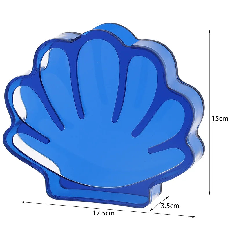 Coin Jar Creative Seashell Storage Box Desktop Organizer Colorful Clear Acrylic Box For Desktop Collection Display Gift Oasis Select Blue