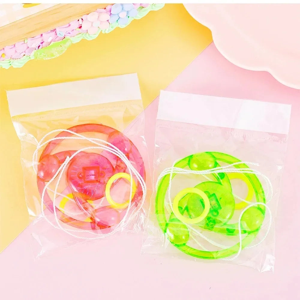 10 Pieces Fun Hand Pulled LED Light Up Glowing Flywheel Unique Party Small Gifts Friends New Year Halloween Home Decor Toy Oasis Select
