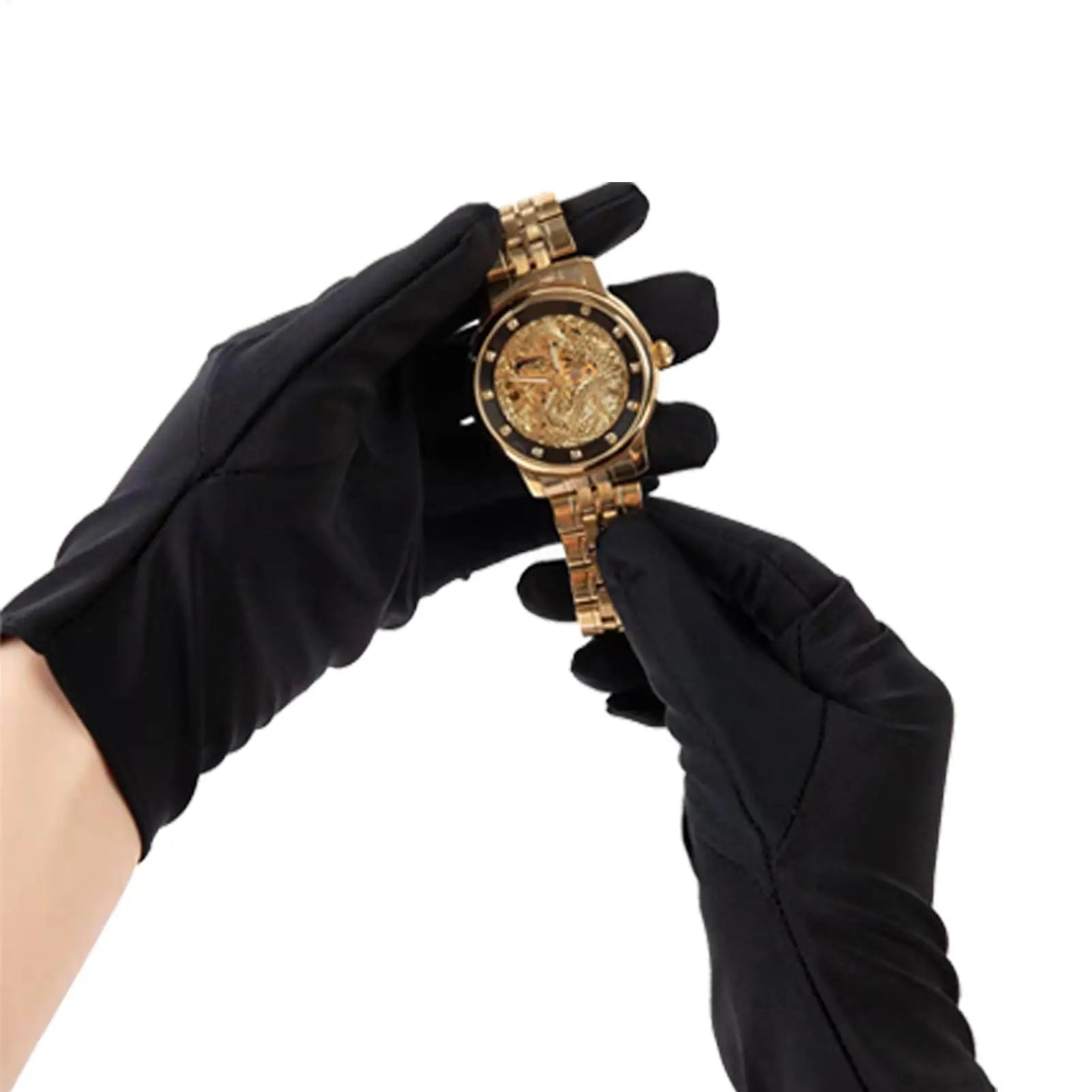 1Pair Practical Jewelry Gloves Wrist Length Gloves Black Gloves Work for protection Coin Inspection Gloves for Fetching Jewels Oasis Select