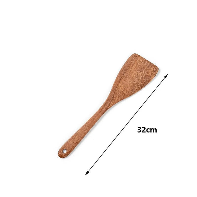 Wooden Spatula Cookware Non-Stick Cooking Spoon High Temperature Resistant Household Spatula Baking Utensil Kitchen Tools Oasis Select Angle shovel