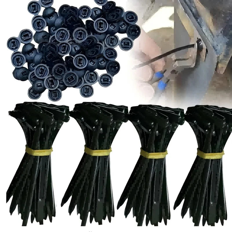 Nylon Universal Cable Tie Buckle-Heavy Duty Zip Ties Holder with Pin & Button Design Plastic Cable Ties Tool Fasteners Car Body Oasis Select 200pcs