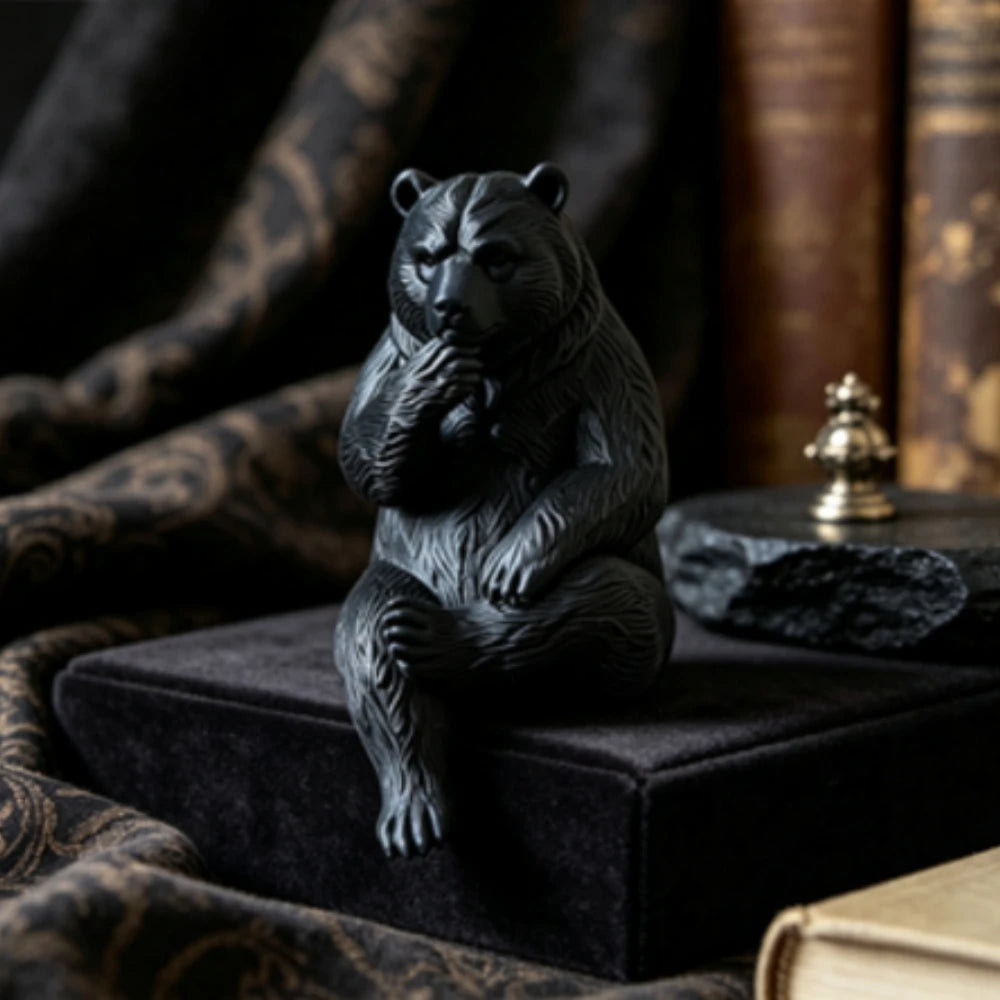 Thinking Bear Edge Sitter Figurine 3D Printed Shelf Table sitting posture Border Decor Bear Mini Home Office Desk Ornament gifts Oasis Select