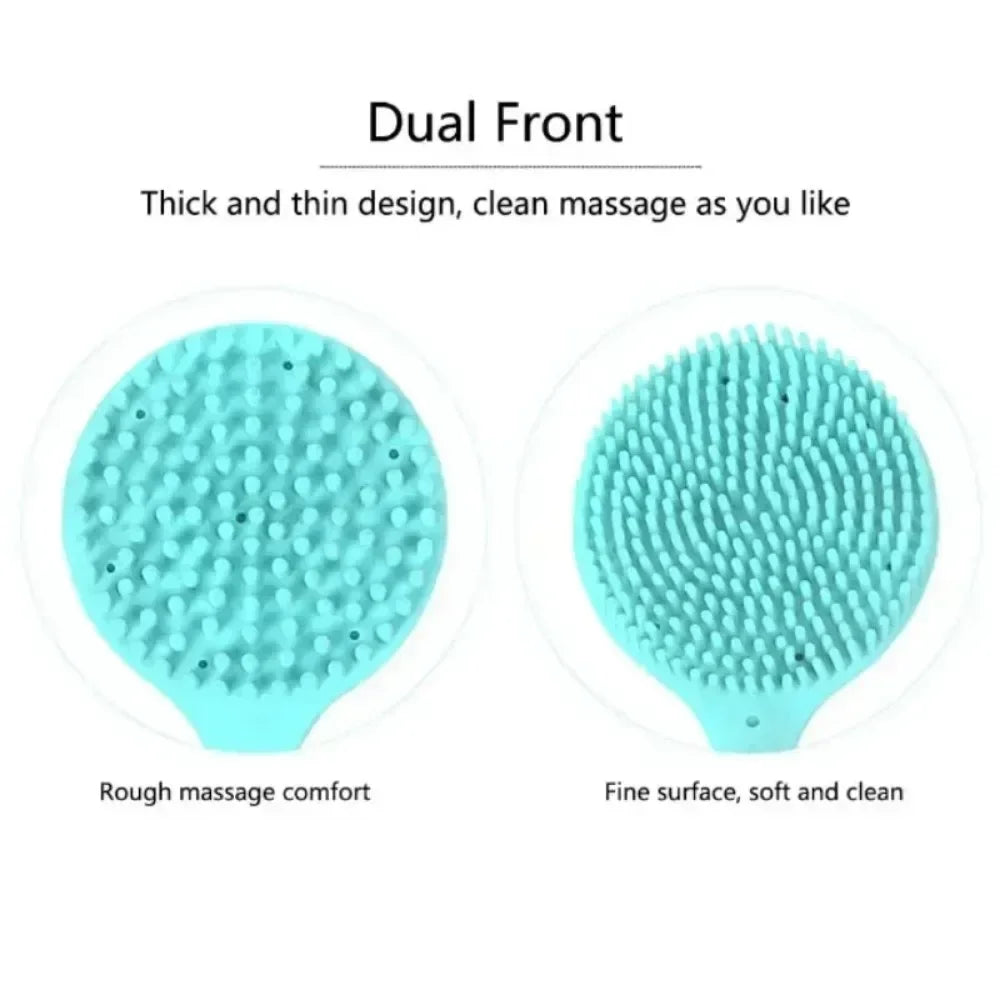 Silicone Long Handle Bath Brush Double-Sided Shower Exfoliating Brush Body Scrub Back Massage Brushes Bathroom Accessories Oasis Select