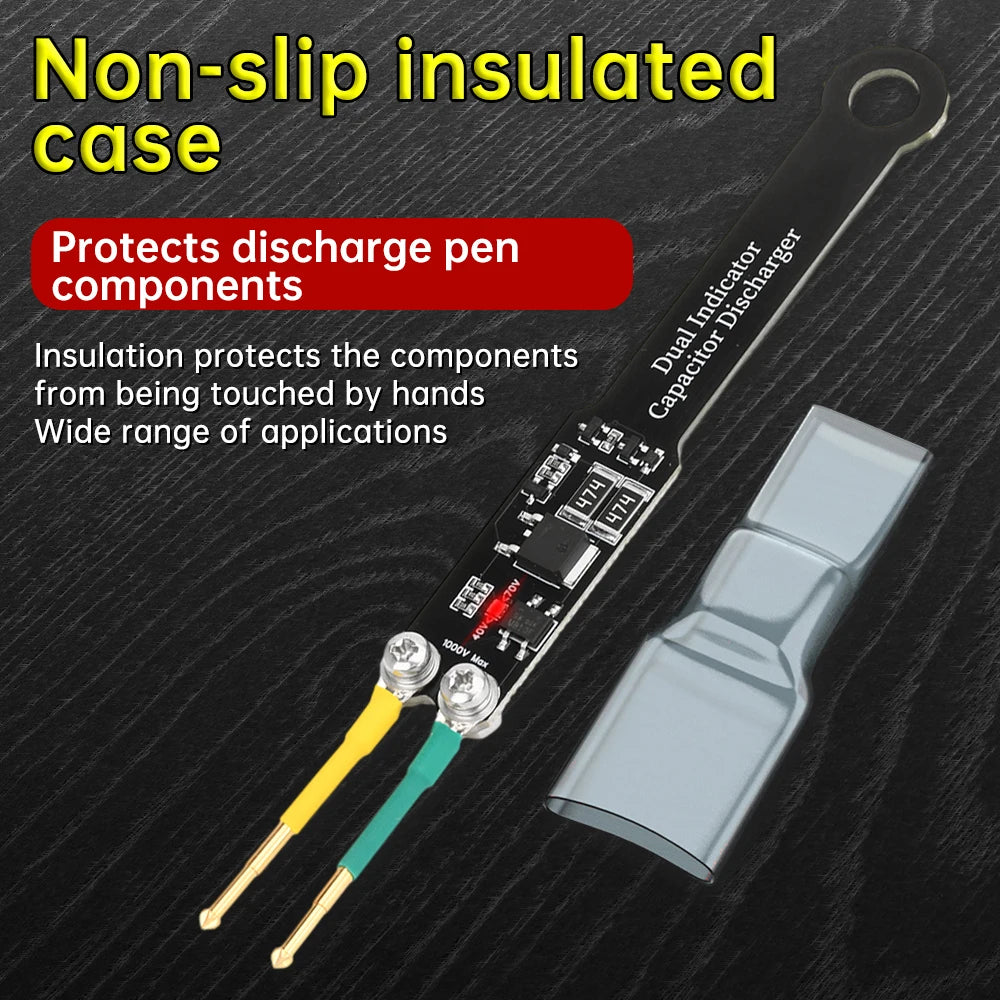 Portable Capacitor Discharge Pen Adjustable Pin Spacing AC DC LED Display Capacitor Discharging Pen for Repair Maintenance Oasis Select