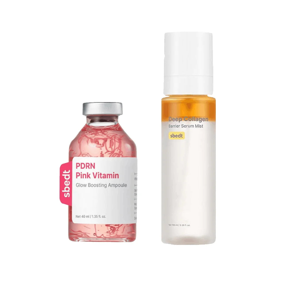 Collagen Silk Peptide Pink PDRN Brightening Essence Ampoule Set Face Serum Set Oasis Select C