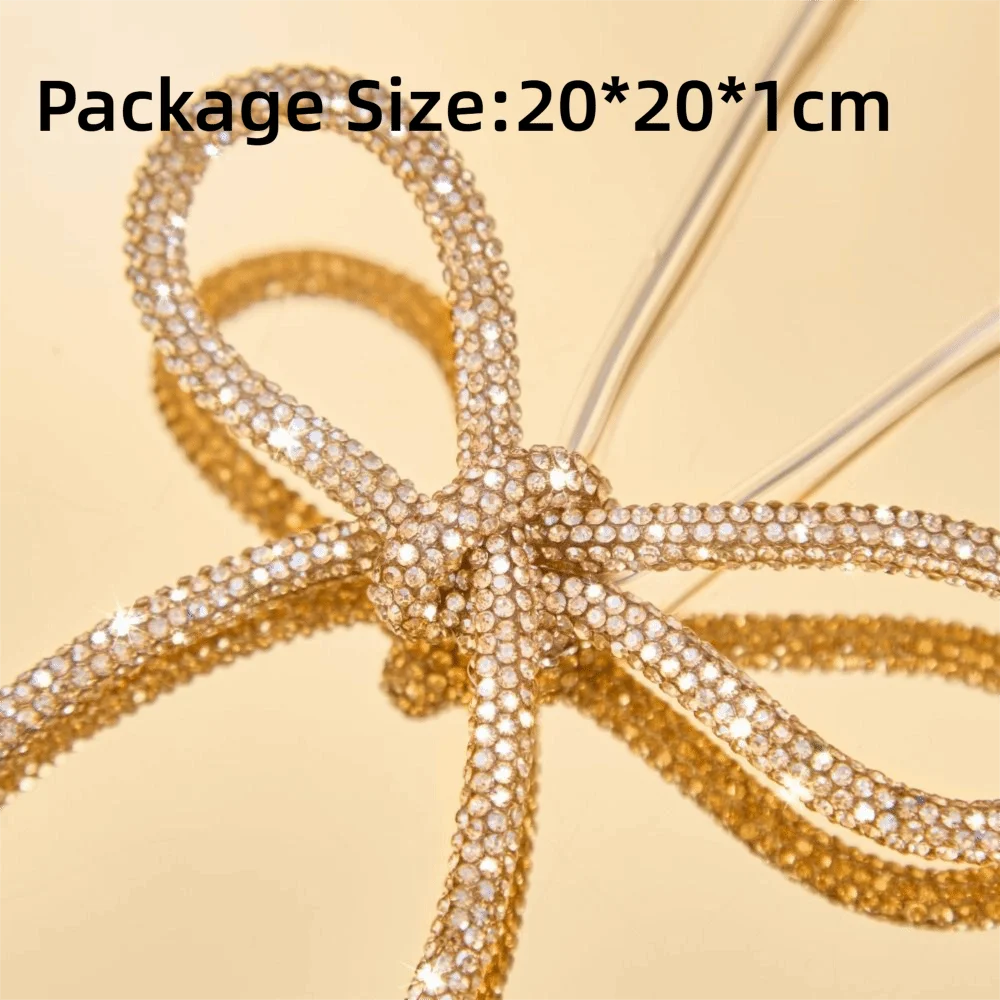 Glitter Rhinestone Christmas Bows Set of 6 | Twist Tie
