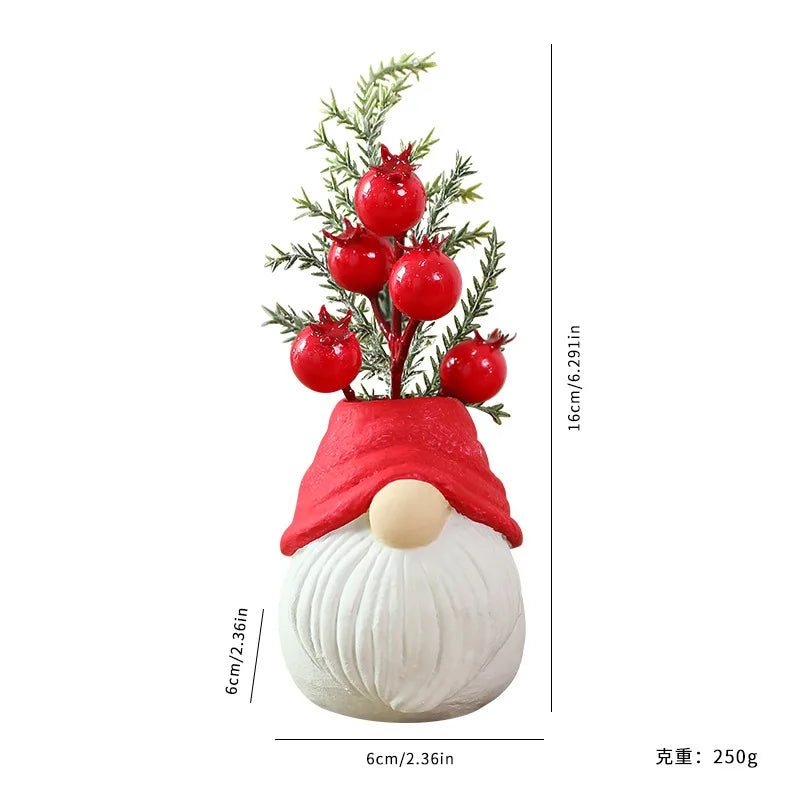Santa Claus Figurine Christmas Decor Snowman Ornament for Home Table Centerpiece Mantelpiece Shelf Winter Holiday Decoration Oasis Select Faceless old man