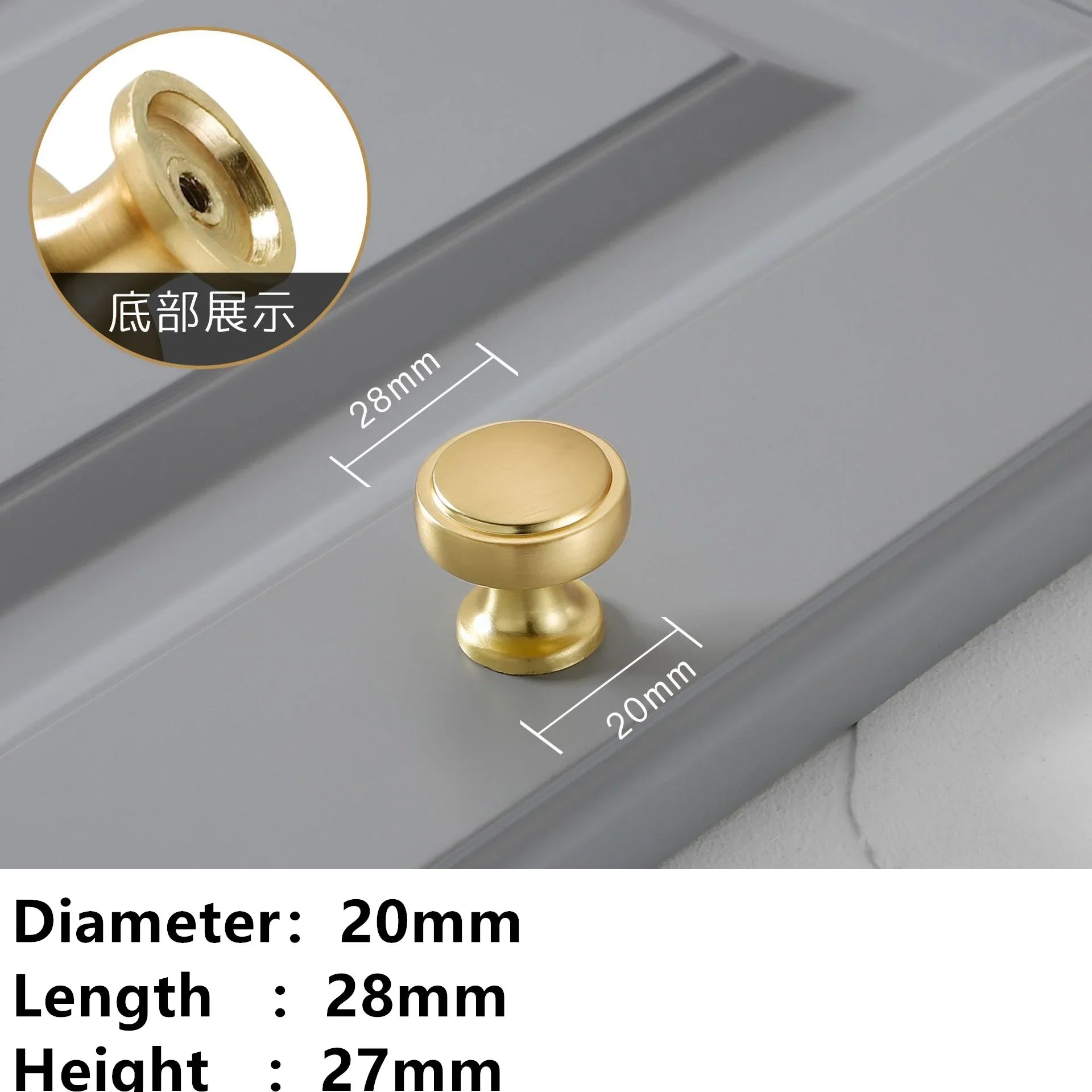 Handles Drawer Cabinet Furniture Kitchen Handles for Cabinet Knob Door Drawer Furniture Kitchen Golden Single hole Rings Knob Oasis Select 650-Zinc alloy