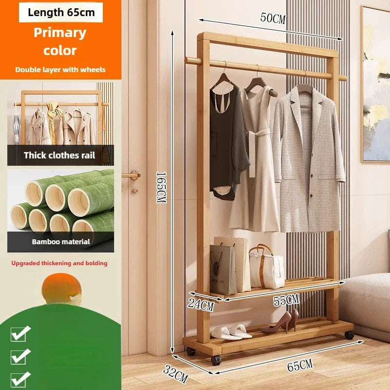 Multi-functional Hanging hanger Floor-to-ceiling bedroom Simple hanger Removable coat rack sturdy and durable Oasis Select Log color E