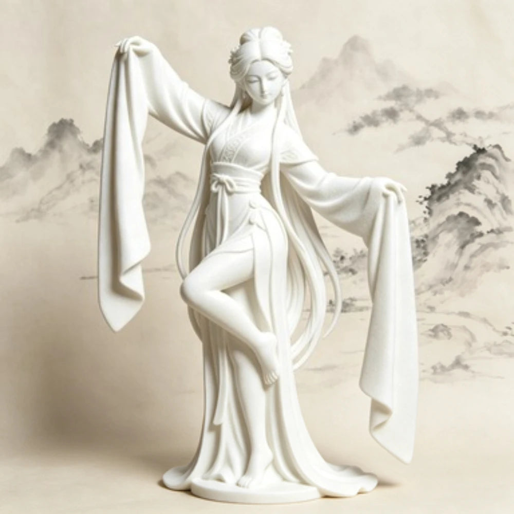 3D Printed Chinese Water Sleeve Dance Sculpture Elegant Classical Dancer Figurine Oriental Art Desktop Decor Art Collector Gifts Oasis Select