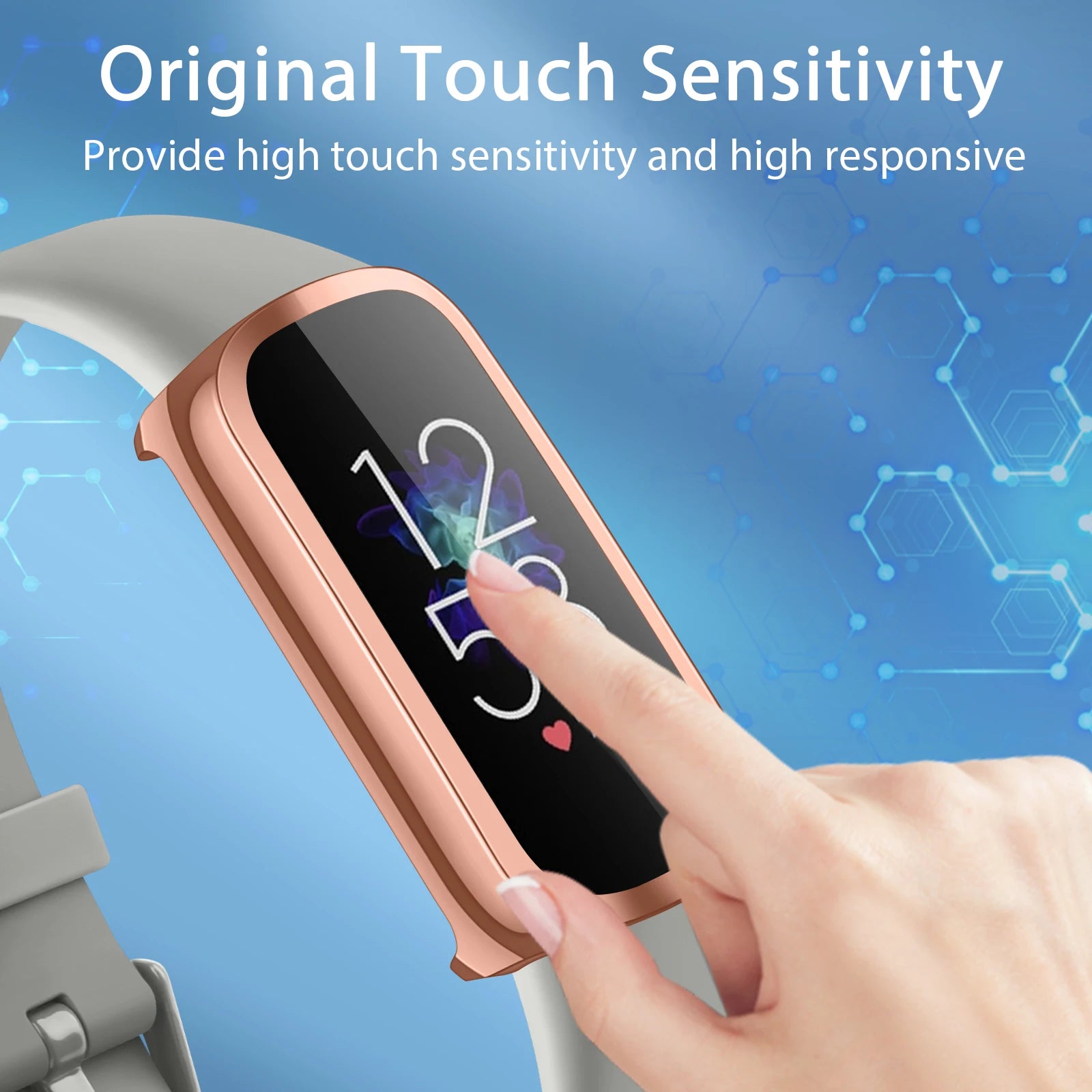 Full Coverage TPU Case for Fitbit Luxe – Bumper Shell Cover Smartwatch Case Oasis Select