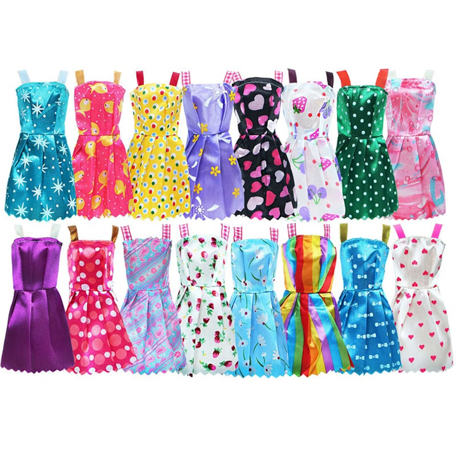 10-Pack Doll Fashion Clothes Set – Dresses, Coats & Hats Doll Clothing Set Oasis Select