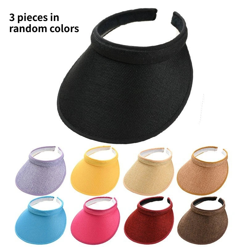 3PCS open-top sun protection hat - headband style sun hat - essential for summer outdoor activities - breathable open-top design Oasis Select