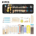 61-Piece Pottery Clay Sculpting & Carving Tools Kit