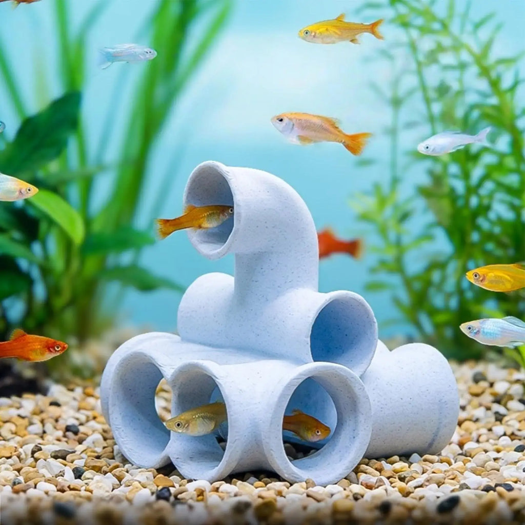 Fish Shrimps Shelter Plastic Curve Design Fish Tank Ornament Pipe-Shaped Labyrinth Tunnel Aquarium Hideouts Decoration Oasis Select