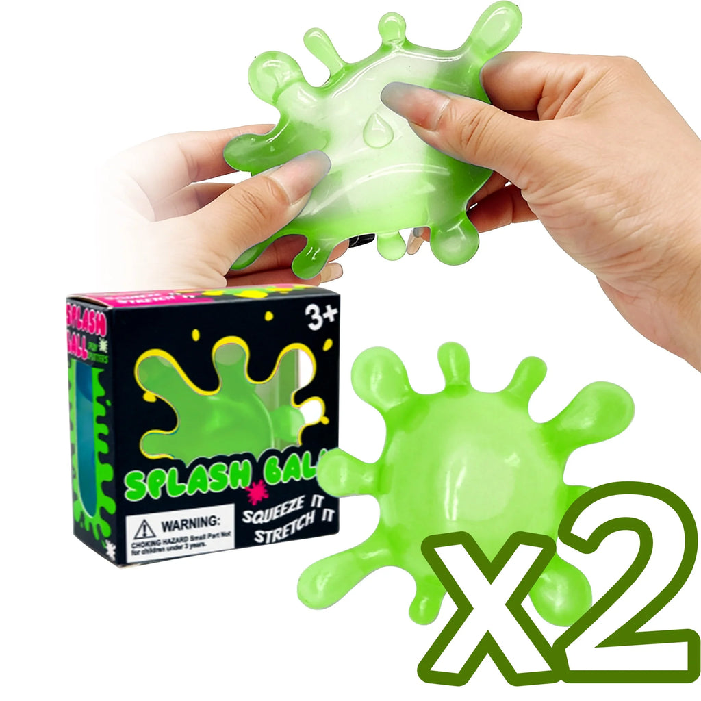 Splash Squeeze Ball – Slow Rise Stress Relief Fidget Toy Stress Fidget Toy Oasis Select Green Color x 2