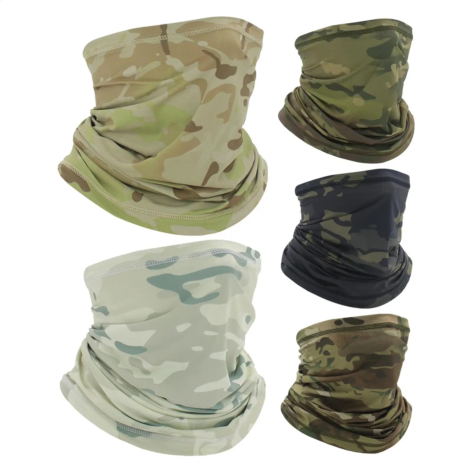 Face Bandana UV Protection Face Neck Gaiter Soft Camouflage Print Sun & Wind-proof Breathable Neck Cover For Men Skiing Oasis Select