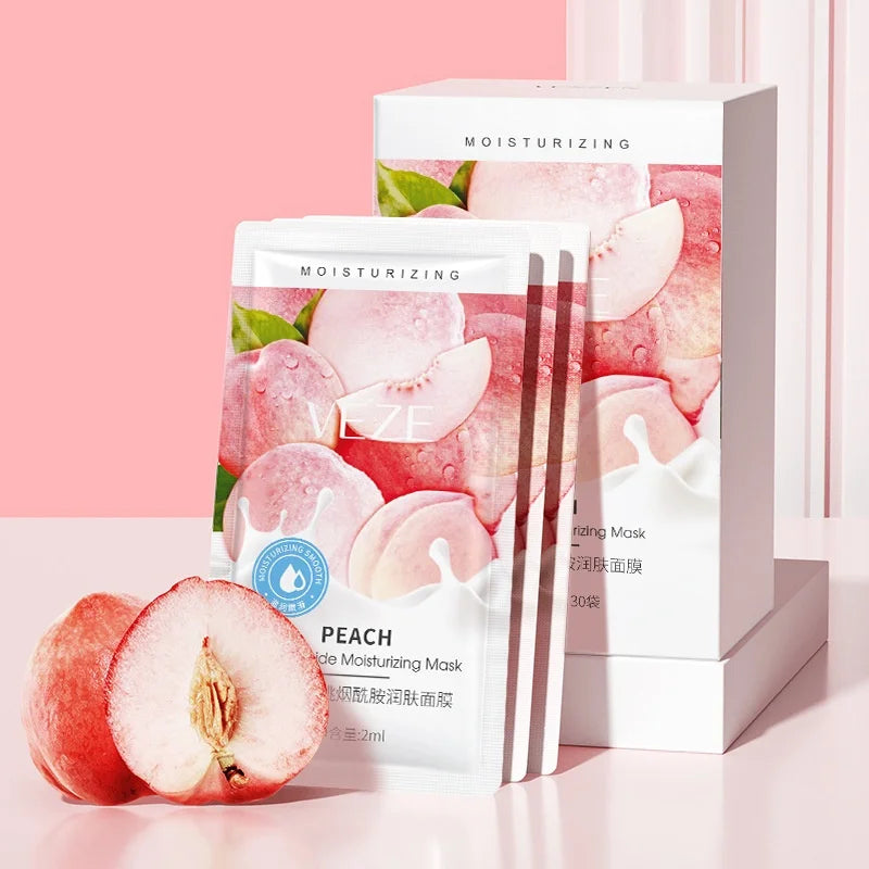 Peach Sleeping Mask with Niacinamide – 30 Pcs Overnight Mask Sleeping Face Mask Oasis Select 60ml
