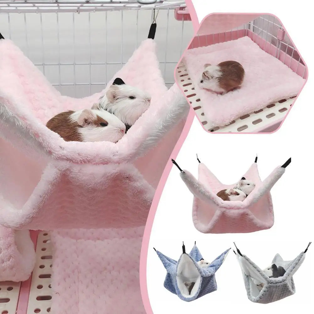 2-in-1 Double Layer Hamster Hammock – Small Pet Hanging Bed