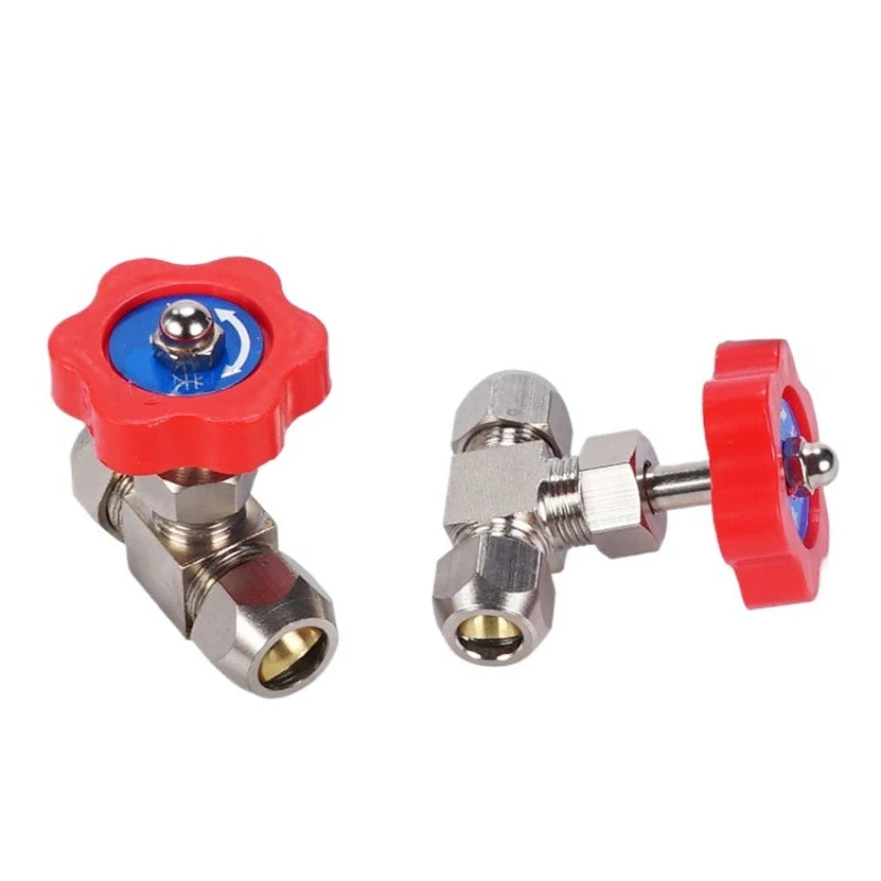 Pneumatic Copper Tube Needle Globe Valve Metal High Pressure 6 8 10 12mm Inner Diameter 1/8 1/4 "plastic Handle Nickel Plated Oasis Select