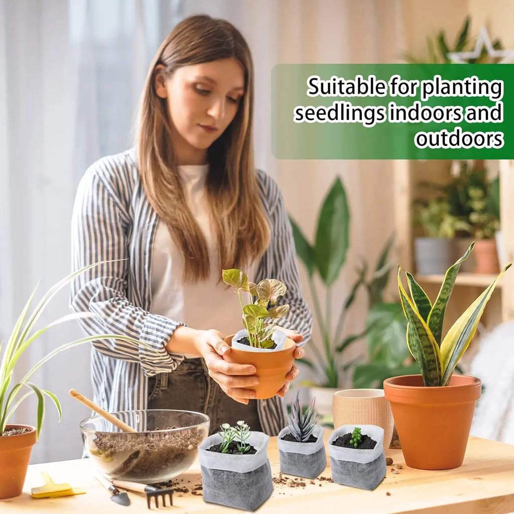 100-1000PCS Fabric Plant Seedling Bags for Vegetables Flowers Herbs and Plant Growth Eco Friendly Nursery Pots Gardening Bags Oasis Select