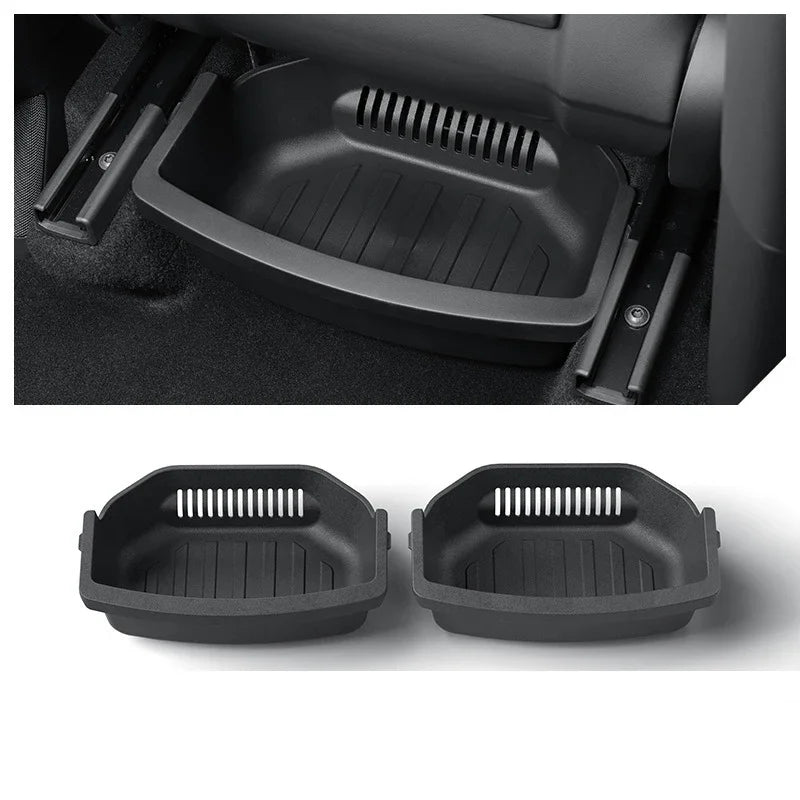 TPE Under Seat Storage Box Drawer For Tesla 2026 Model YL 6-Seat Front Rear Seat Lower Organizer Tray Car Interior Accessories Oasis Select