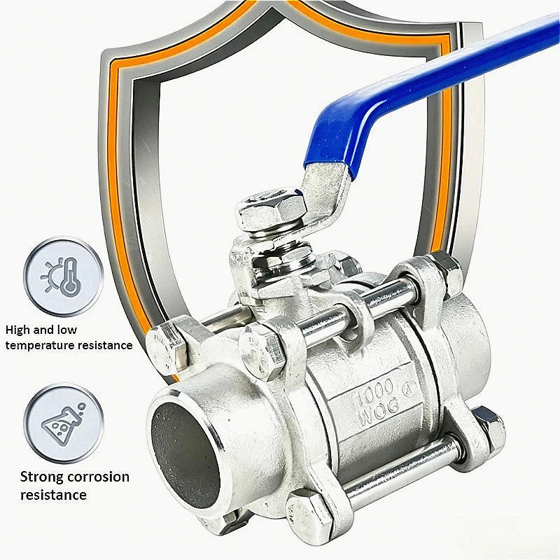 Stainless Steel BSP Thread Welding 1/2 "3/4" 1 "2" Ball Valve Three Piece Manual DN15 20 25 32 40 50 Industrial Pipeline Valve Oasis Select
