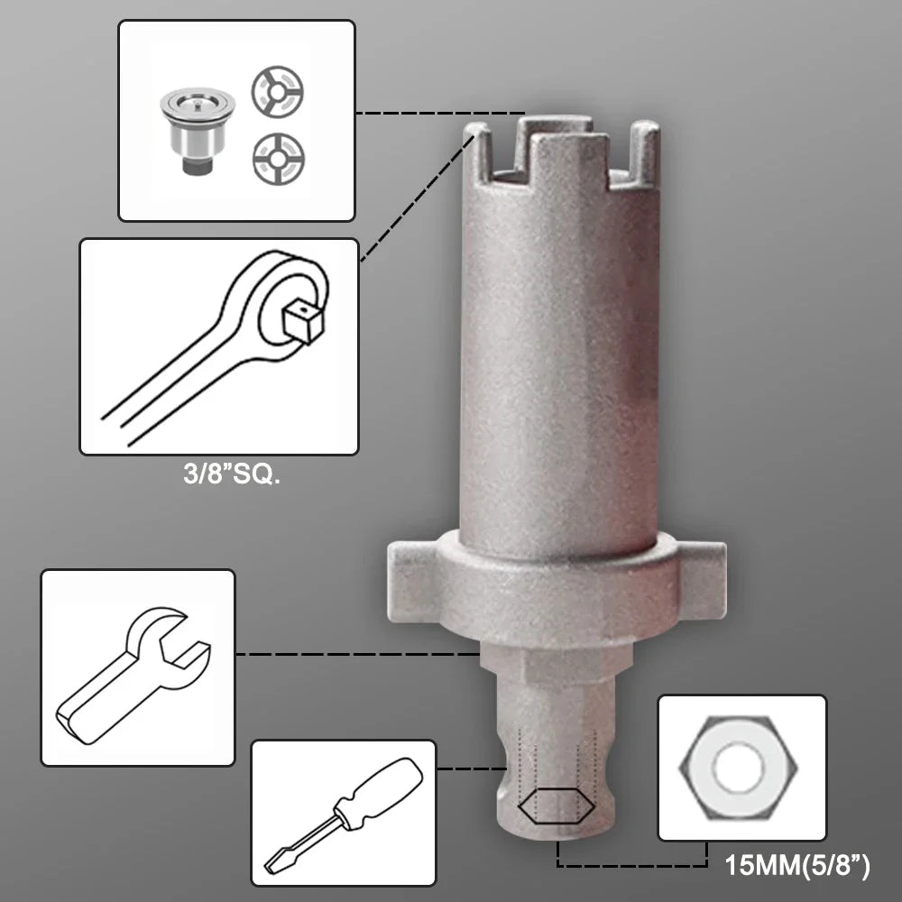 14 In 1 Sink Faucet Wrench Plumbing Repair Tool Handle Double Head Wrench Spanner Tool Installer Ratchet Wrench Set for Bathroom Oasis Select