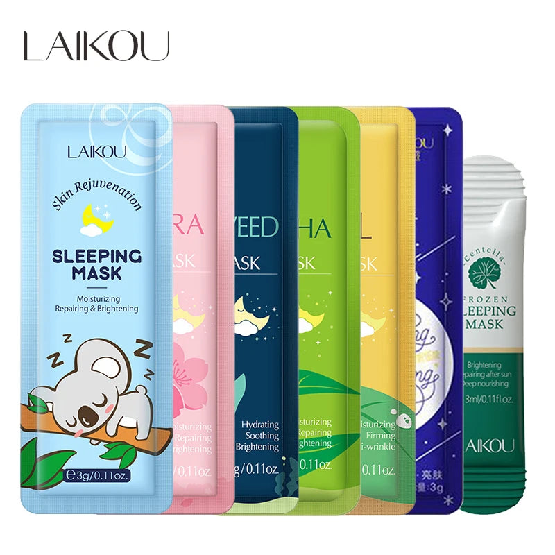 LAIKOU 7-Piece Korean Sleeping Face Mask Set – Hydrating & Firming Sleeping Face Mask Oasis Select