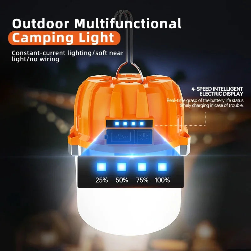 Powerful LED Camping Lights Built-in Battery USB Rechargeable Camping BBQ Tents Super Bright Hanging Lantern Power Bank Oasis Select