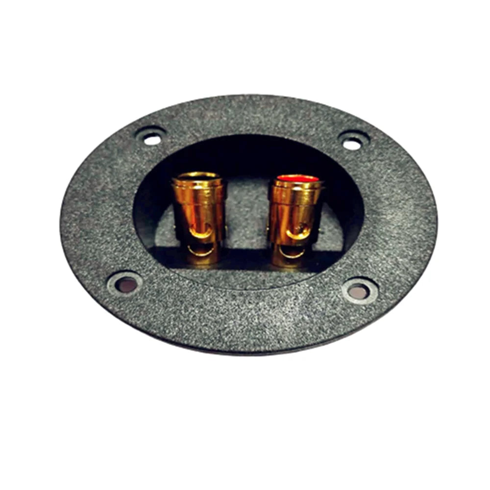 Professional Speaker Box Rear Back Panel Wiring Terminal Plug Round Boxes With 2 Banana Jack Subwoofer Speaker Terminal Oasis Select Gold 75mm CHINA 1pc