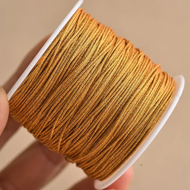 0.8mm Golden Woven Jade Thread Jewelry Beaded Accessories DIY Material Bracelet Necklace Woven Cord Line Length 30m Oasis Select 5