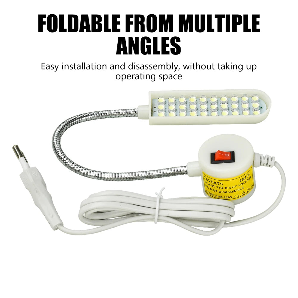 30 LED Sewing Machine Work Light High Lumen Eye Protection Lamp for Home Industrial Sewing Machine Easy Install Lighting Oasis Select