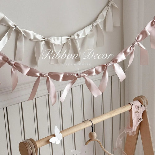 1.8M Pink White Blue Satin Bow Handmade Webbing Hanging Garlands for Birthday Wedding Party Girl Room Girly Heart Decorations Oasis Select