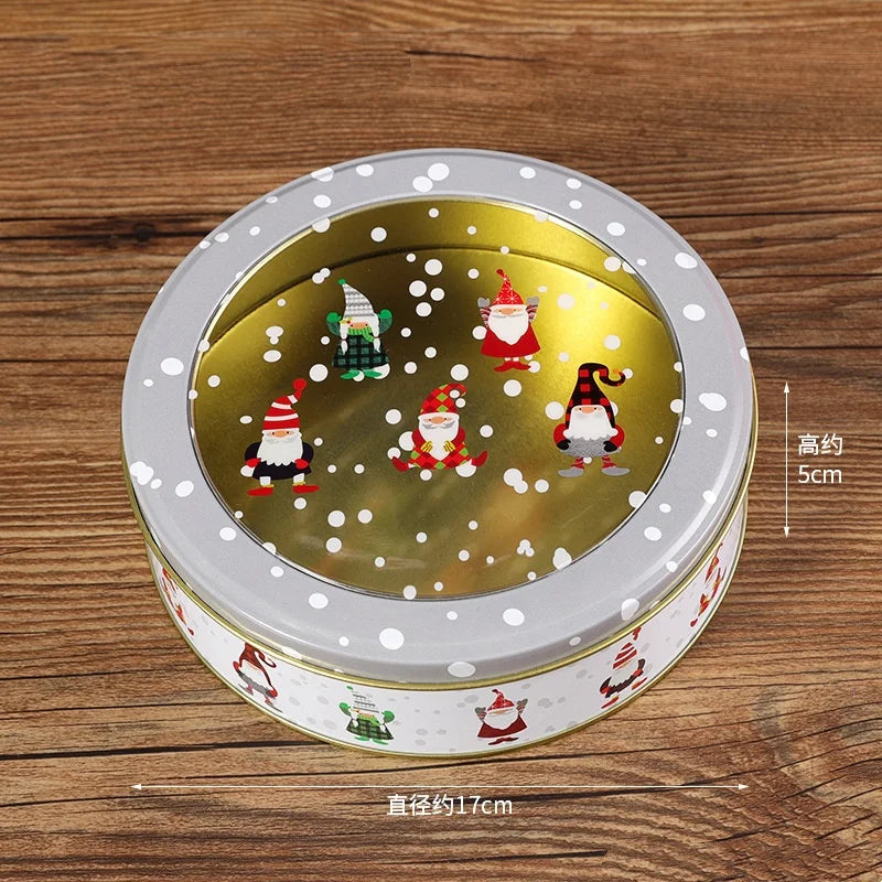 Christmas Metal Tin Candy Cookie Gift Box | Festive Packaging