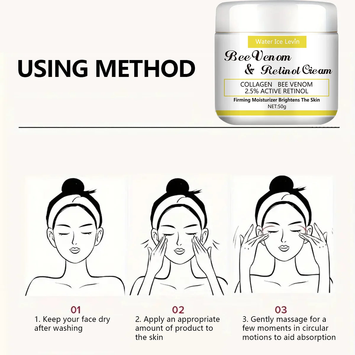 Bee Venom Retinol Cream – Honey Moisturizer for All Skin Types Moisturizing Face Cream Oasis Select